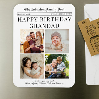 Imán Personalizable de periódico Fridge Magnet Birthday