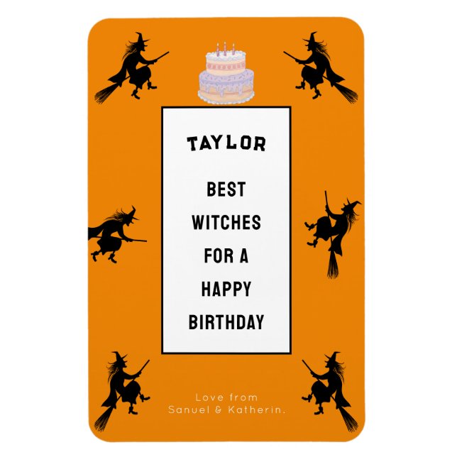 Imán Personalizable divertido de cumpleaños de Hallowee (Vertical)