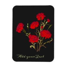 Personalizable Elegante Vintage Floral Red Carnati