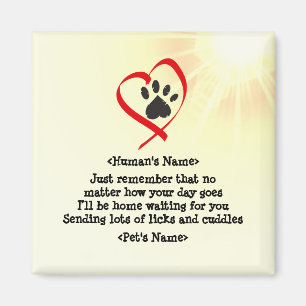 Imán Personalizable gato mascota de perro mensaje alegr