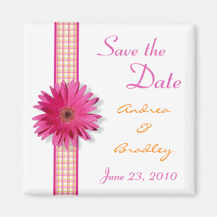 Imán Personalizable Gerbera Rosa Daisy Monograma Magnet