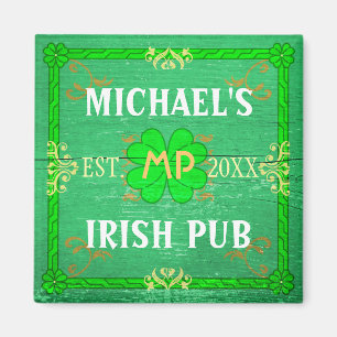 Imán Personalizable Home Bar Irish Pub Green