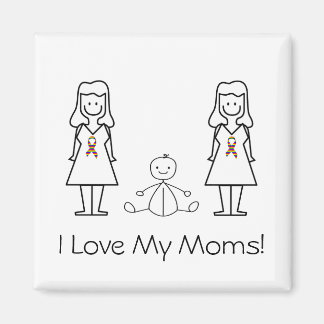 Imán Personalizable LGBT 2 madres y bebé