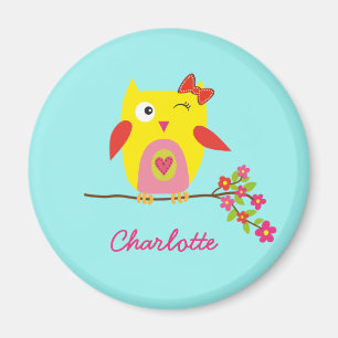 Imán Personalizable lindo del ilustracion del rosa del