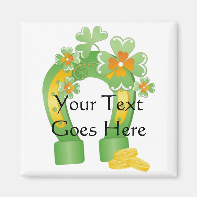 Imán Personalizable Lucky Horseshoe Magnet (Frente)