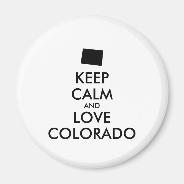 IMÁN PERSONALIZABLE MANTENER CALMA Y AMAR A COLORADO (Frente)