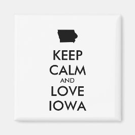 IMÁN PERSONALIZABLE MANTENER CALMA Y AMAR A IOWA