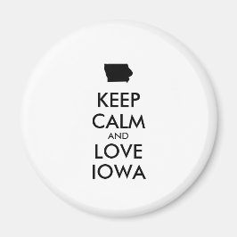 IMÁN PERSONALIZABLE MANTENER CALMA Y AMAR A IOWA