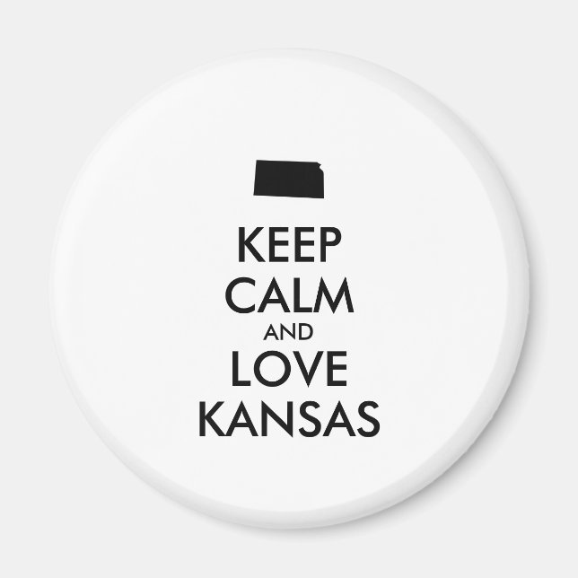 Imán Personalizable MANTENER CALMA Y AMAR A KANSAS (Frente)