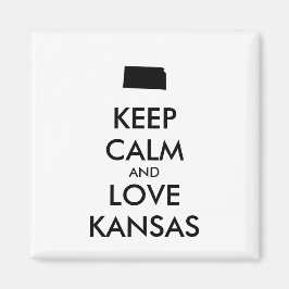 Imán Personalizable MANTENER CALMA Y AMAR A KANSAS