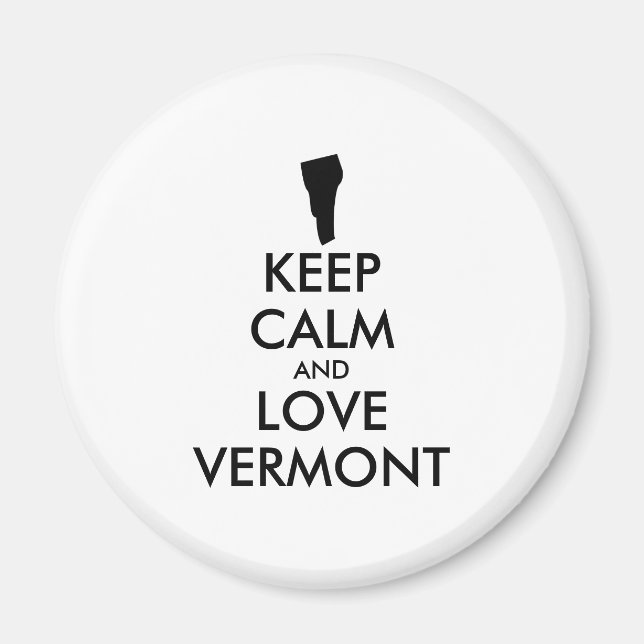 IMÁN PERSONALIZABLE MANTENER CALMA Y AMAR VERMONT (Frente)