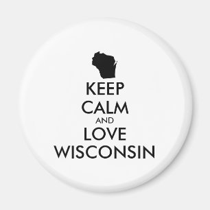 Imán Personalizable MANTENER LA CALMA Y AMAR A WISCONSI