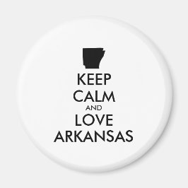 Imán Personalizable MANTENGA CALMA Y AME A ARKANSAS