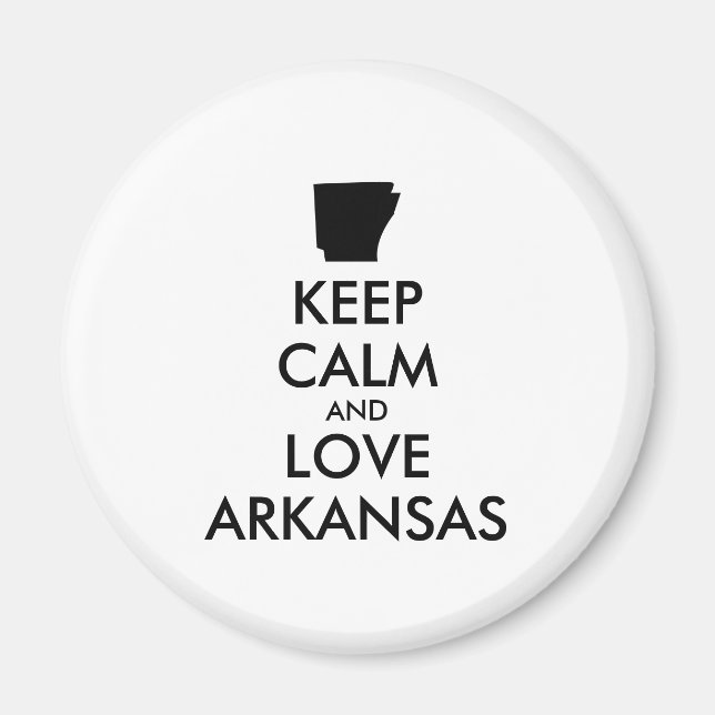 Imán Personalizable MANTENGA CALMA Y AME A ARKANSAS (Frente)
