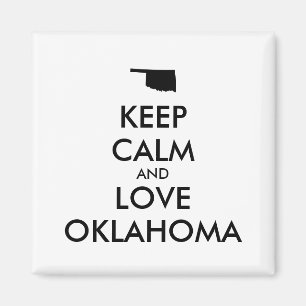 Imán Personalizable MANTENGA CALMA Y AME A OKLAHOMA