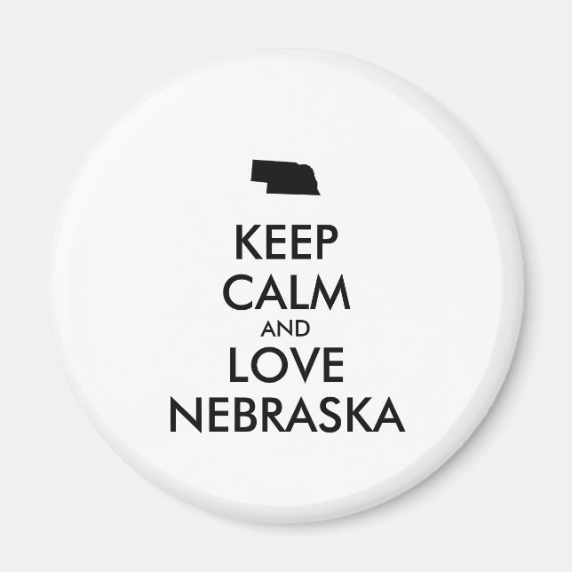 Imán Personalizable MANTENGA LA CALMA Y AME A NEBRASKA (Frente)