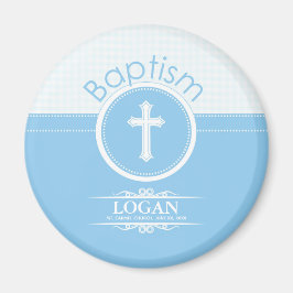 Imán Personalizable, Niño Azul Hijo de Dios Bautizo