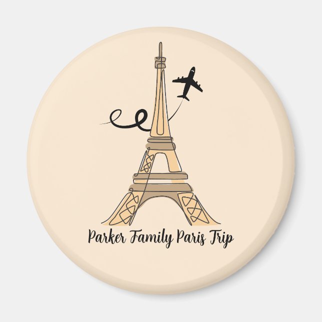 Imán Personalizable París Viaje Moda Torre Eiffel (Frente)