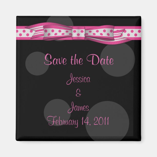 Imán Personalizable Polka Dot Save the Date Magnet (Frente)
