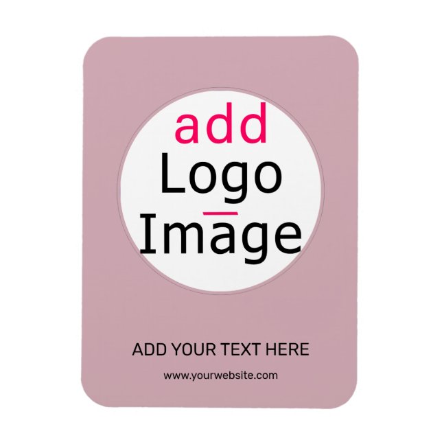 Imán Personalizable profesional moderno color rosa polv (Vertical)