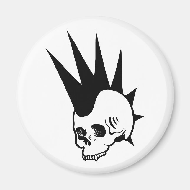 Imán Personalizable Punk Cráneo sin Jawless (Frente)