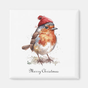 Imán personalizable Red Robin de navidades