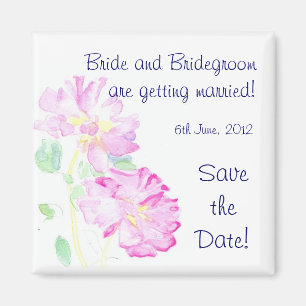 Imán Personalizable 'Save the Date' Magnet, rosas rosas
