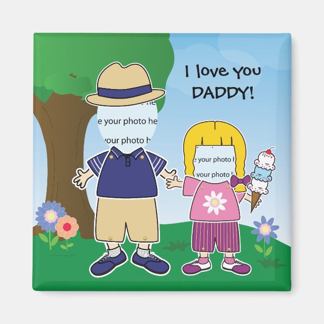 Imán Personalizable te amo papá (Frente)