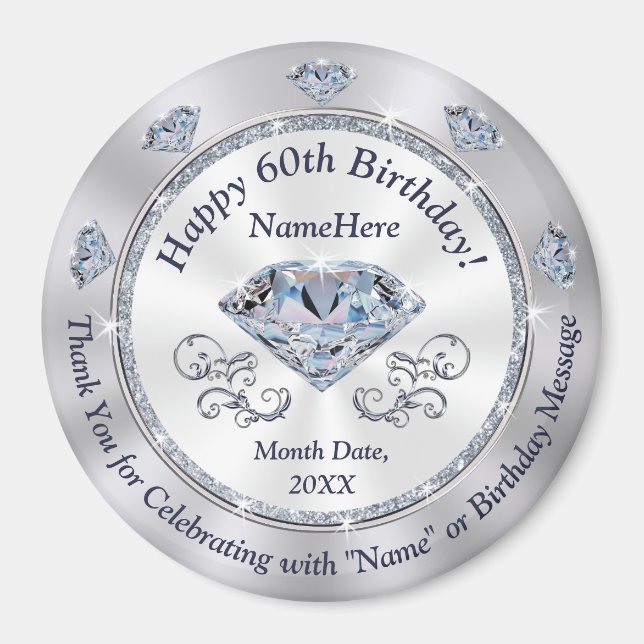 Imán Personalización barata, favores partidarios por 60 (Frente)