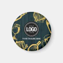 Imán Personalización de negocios Dark Green Brewery Tem