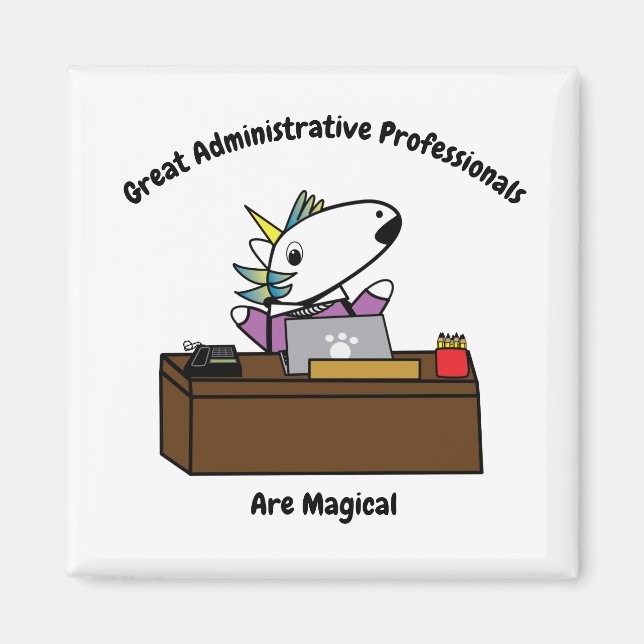 Imán Personalización de unicornio profesional administr (Frente)