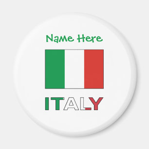 Imán Personalización verde de Italia y la bandera itali