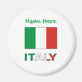 Imán Personalización verde de la bandera italiana y la 