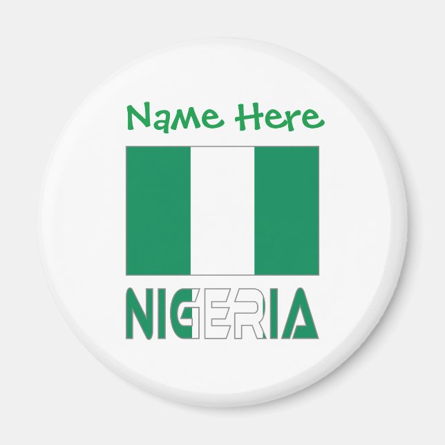 Imán Personalización verde de la bandera nigeriana (Frente)