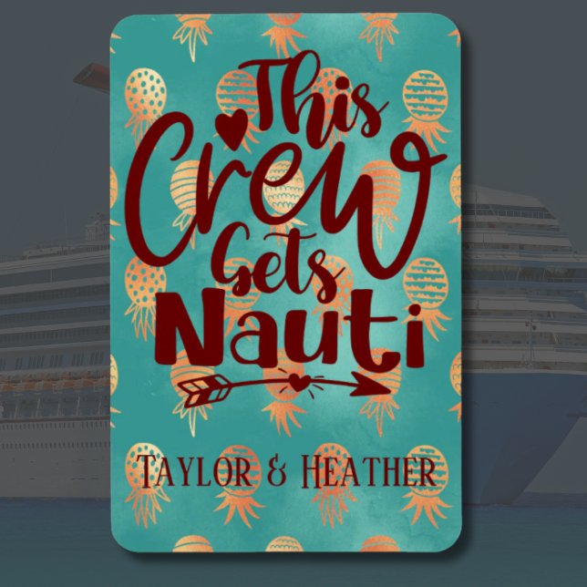 Imán Personalizada Esta Tripulación Tiene Puerta De Cru (This Crew  Gets Nauti | Custom Cruise Door Magnet)