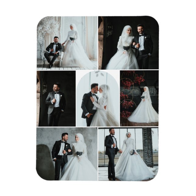 Imán Personalizado 7-Photo Boda Collage Magnet (Vertical)