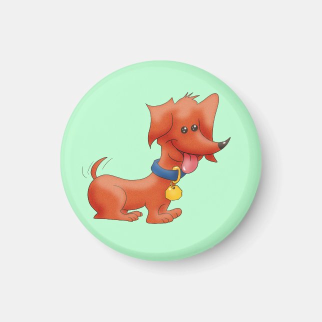Imán Personalizado adorable Wiener Dog (Frente)