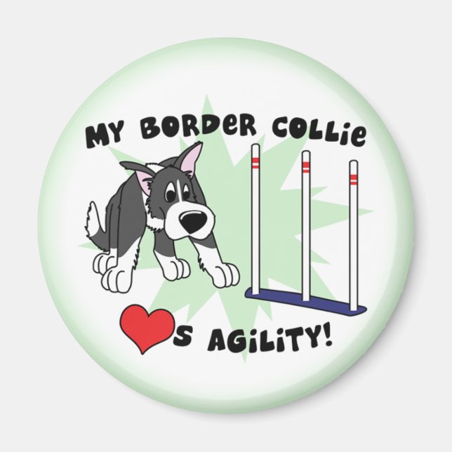 Imán Personalizado Agility Border Collie Magnet (Frente)