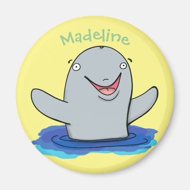 Imán personalizado alegre de marsopa suave (Frente)