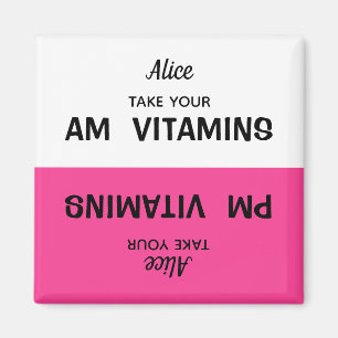 Imán Personalizado AM/PM Aviso de pastillas de vitamina