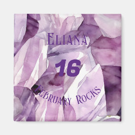 Imán Personalizado Amethyst Febrero Cumpleaños