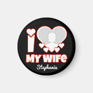 Imán Personalizado Amo A Mi Esposa - Añadir Nombre y Fo