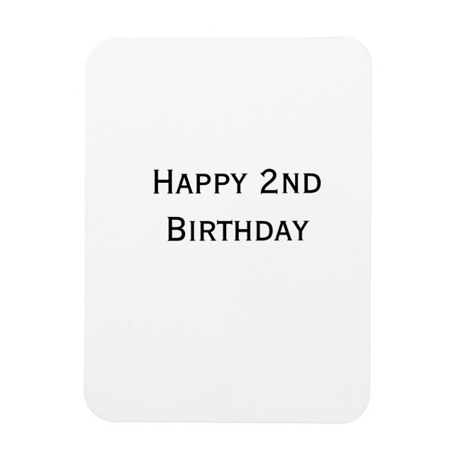 Imán personalizado añade tu texto feliz cumpleaños 2º s (Vertical)