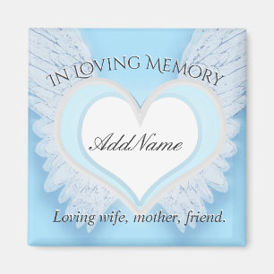 Imán Personalizado Angel Wings y el Memorial del Coraz