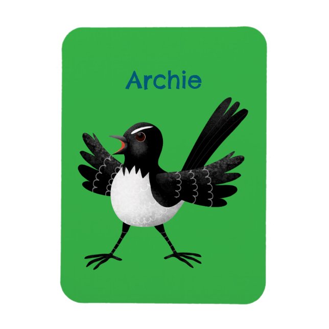 Imán Personalizado australiano Willie Wagtail personali (Vertical)