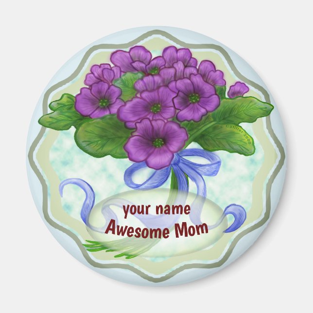 Imán personalizado Awesome Mom Bouquet (Frente)