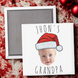 Imán Personalizado Baby Face Santa Hat Navidad Foto