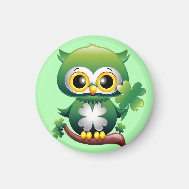 Imán Personalizado Baby Owl St Patrick Paddy (Frente)