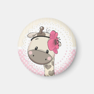 Imán Personalizado Baby Pink Giraffe Magnet