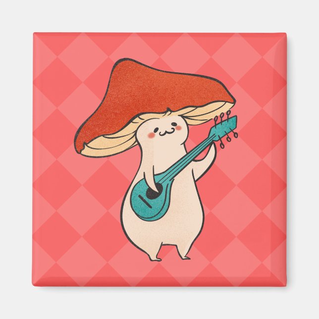 Imán Personalizado Banjo Mushroom Toadstool Formas 3D M (Frente)